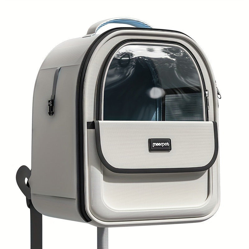 PetPal Large Capacity Breathable Pet Backpack - Durable PVC Material, Secure Zipper Closure, Ventilated and Portable Carrier Bag for Outdoor Adventures with Cats and Dogs