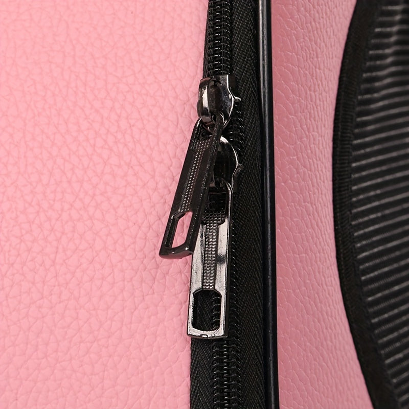 Cat back PU material pet backpack breathable cat bag is suitable for small dog bags with soft edges approved by small and medium-sized cat and dog airlines, and can be folded for travel