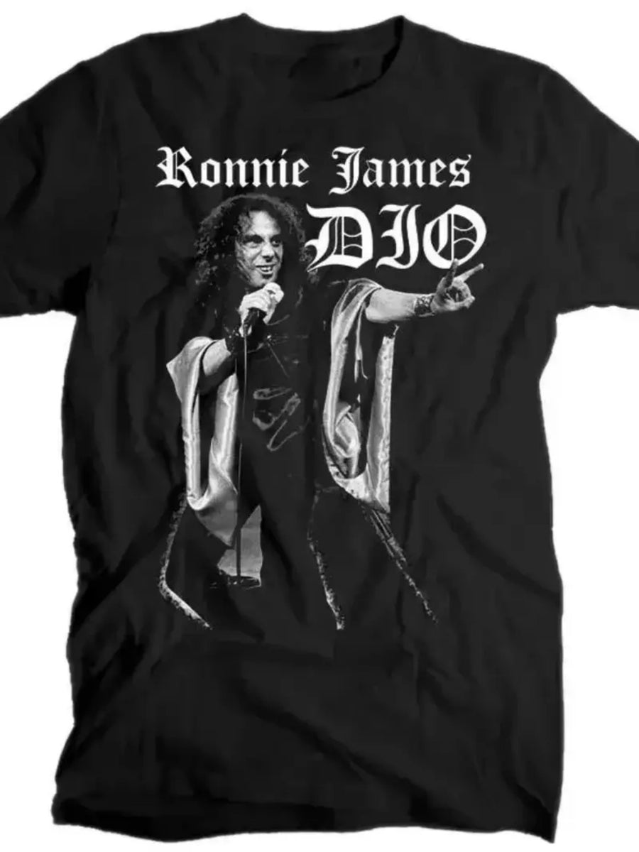1pc Ronnie James DJ Graphic T-Shirt, 100% Cotton, Breathable & Moisture-Wicking, Unisex Crew Neck Tee for Sports, Casual Outings, Beach, Party - Spring/Summer Fashion Top for Men & Teens
