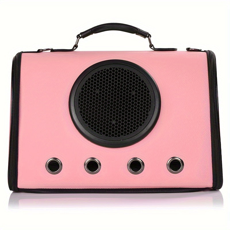 Cat back PU material pet backpack breathable cat bag is suitable for small dog bags with soft edges approved by small and medium-sized cat and dog airlines, and can be folded for travel