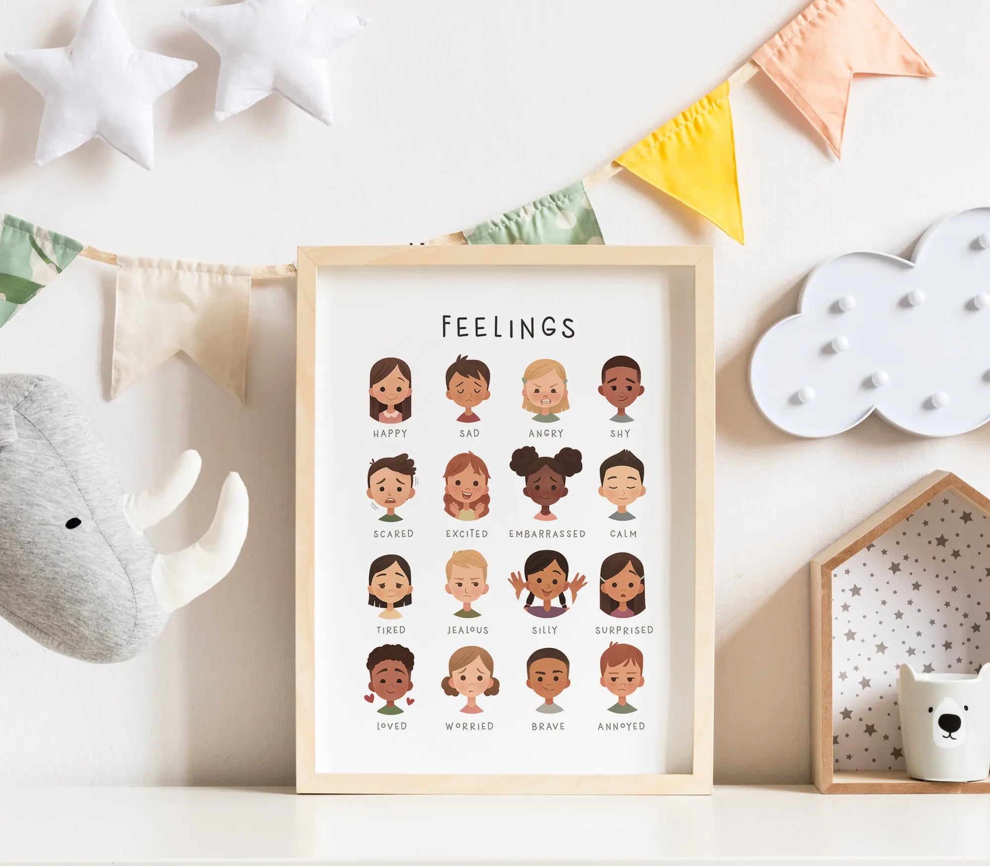 Feelings Poster Calming Techniques Calming Corner Emotion wall art cartoon print child cute canvas painting nursery home decor